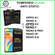 STATIC TEMPERED GLASS OPPO RENO 2 / 2F / RENO 3 / RENO 6.6 8 PRO / K3 / K1 /ENO 12F 4G 5G A3X A3 PRO