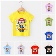 Áo thun trẻ em POKEMON ART 8 màu áo đầy đủ size có big size áo thun cho bé Cotton King Cotton