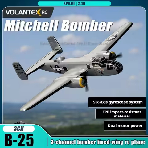 Volantex B25 Mitchell Bomber RC Airplane 400mm Wingspan Fixed Wing 3CH Double Motor 2.4G Rc Plane XP