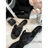 Ruu VIP 4.27 ** ch @ ne * 25p Black Temperament Bow Slippers