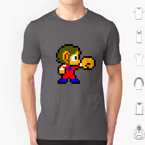 Alex Kidd T Shirt Cotton Men DIY Print Alex Kid Alex Kid In Miracle World The Hedgehog Gameboy Game 