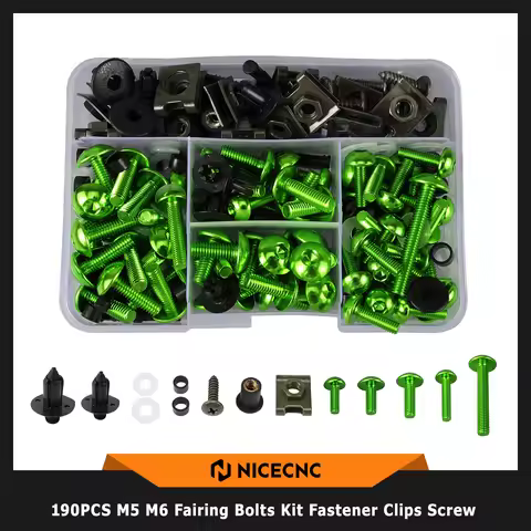 190PCS Motorcycle Fairing Bolts Kit Screws Nuts For Kawasaki Z1000 Z750 Z800 Z650 Ninja 250R 300 500