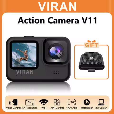 VIRAN V11 5K 4K60FPS WiFi Anti-shake Action Camera Go With Remote Control Screen Waterproof Sport Ca