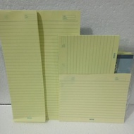 mica yellow pad whole yellow pad, 1/2lengthwise, 1/2crosswise, 1/4pad paper