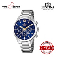 Festina F20343/2 Chronograph Silver Stainless Steel Strap Watch For Men