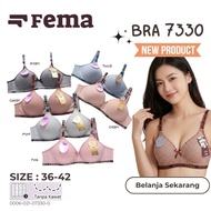 FEMA Official 1 pcs BH 7330 Wire-Free Cotton Checkered Plaid Cup B Size 36-42 Bra