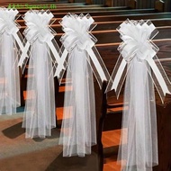 AAAirSpecial    Church Wedding Pew Bows With Long Tulle Tails Chair Aisle Decor Wedding Car Decorati