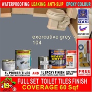 FULL SET Epoxy Floor Coating [FREE Painting Tool Set] 1L - 104 Exercutive Grey • Package A