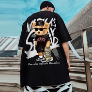 Summer Hong Kong Style Short-Sleeved T-shirt Large-Size Printed T-Shirt Boys Clothes Couple T Men's 