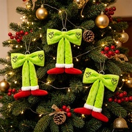Grinch With Legs Bow Hanging Ornament Christmas Festive Holiday Scene Decor Tree Decoration Creative