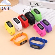 Strongaroetrtr LED Pedometer Bracelet Step Counter Watch 12/24H Time Display Step Counter Watch Sili