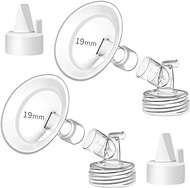 PumpMom-us 19mm Flanges Compatible with Spectra S2 S1 9 Plus Breastpumps Accessories, Replacement 19mm Breast Shield and Duckbill Valves for Spectra Pump Parts and Spectra Flange