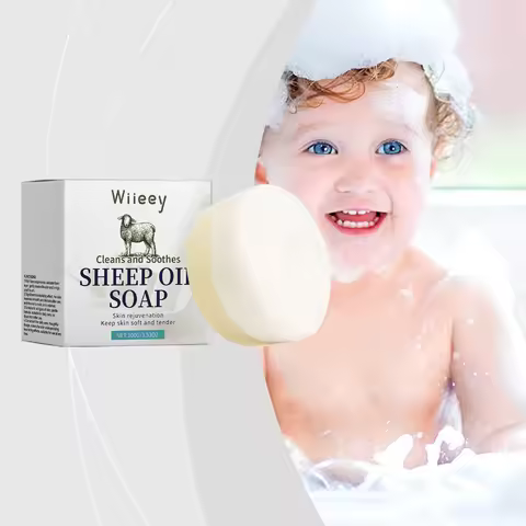 Lanolin Moisturizing Soap - Gentle, Refreshing & Oil-Control Soap for Body Cleansing, Facial Cleansi