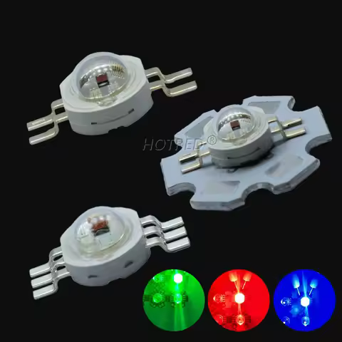 1-100pcs RGB LED Light 3W 9W 4Pin 6Pin COB Chip Real Full Watt 3x1w 3x3w 2.0-3.6V Red Green Blue Col