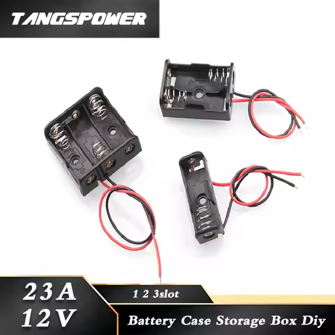 12V 23A Battery Holder with WireLead Rechargeable Battery Case Storage Box Diy 1 2 3slot 12V23A Shel