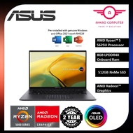 Asus ZenBook 14 OLED UM3402Y-AKM078WS 14'' 2.8K Laptop Jade Black ( Ryzen 5 5625U, 8GB, 512GB SSD, A