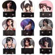 台灣現貨3d 女孩 Tifa Big Oppai 創意高品質動漫凝膠鼠標墊帶腕托遊戲鼠標墊墊