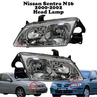 Nissan Sentra N16 1.6L 1600cc GLASS HeadLamp Head Lamps Lights Lampu Besar Depan 2000-2002