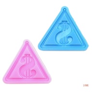 10MK 3D Dollar Sign Triangle Mold Pendant Silicone Mold DIY  Jewelry Tool