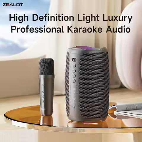 ZEALOT-S61M Karaoke Machine Portable Bluetooth 5.3 Speaker System with 1-2 Wireless Microphones Home