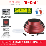 Tefal Ingenio Daily Chef Induction 8pc Red Cookware Set L39891