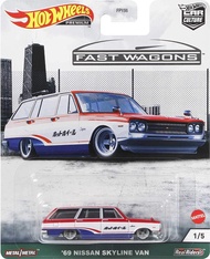 Xe mô hình Hot Wheels Car Culture Premium 69 Nissan Skyline Van Fast Wagons
