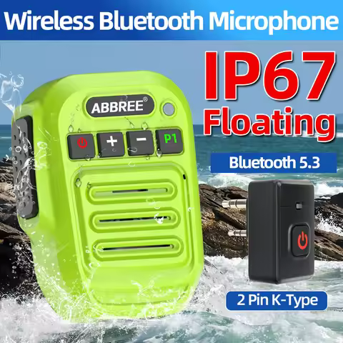 ABBREE Walkie Talkie Bluetooth Wireless Speaker Mic For Baofeng UV-5R UV-5RH UV-21 PRO V2 Quansheng 