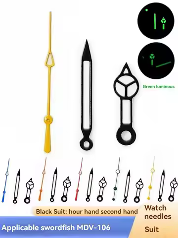 Modified MDV106 watch dial hands pointer for Casio Marlin MDV-106 series watch Green Luminous Watch 