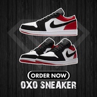 100% Original Quality AIR JORDAN 1 LOW "BLACK TOE" RED AJ1 Black Toe Black and White Red 553558   -1