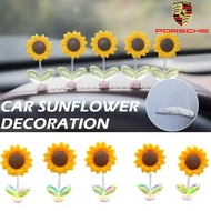 PORSCHE 911 718 PANAMERA CAYENNE MACAN TAYCAN 911 Carrera GTS Car Decoration Sunflower Shaking Set