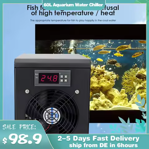 180W Aquarium Water Chiller 55L Fish Tank Cooler Heater System 10-40℃ Constant Temperature Device Su