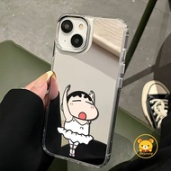 Cartoon Cute Crayon Shin-chan Mirror Phone Case For OPPO A98 A79 A59 A16K A16E A2M A3X A3 A2X A2 Pro
