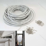 0.5m 1M 2m PVC Curtain Window Cord Net Track Cable Wall Hanging Line Hooks Eyes For Car Caravans Boats  SG5L3