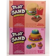 DIY CREATION PLAY SAND MAGICAL AND MOULDABLE "DELICIOUS HAMBURGER/SWEET CAKE" NON-TOXIC SAFE TO PLAY