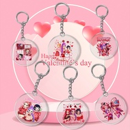 Valentine Huntrix Anime Girl Group Printed Keychain Round Acrylic Keychain Decorative Accessories Kp
