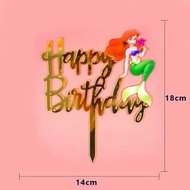 cake topper hiasan kue ultah acrylic akrilik karakter Ariel mermaid