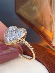 精緻新品💖！ 0.35ct Diamond Ring  Size 12.5x11.7mm, price 4480HKD 立體滿鑽心型鑽石戒指！鑽石35份&18K金材質！ 珠邊設計更加特別！檯面約12.