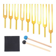Tuning Forks Set 9Pcs 174/285/396/417/528/639/741/852/963Hz Tuning Fork, Sound Healing Tool Set for 