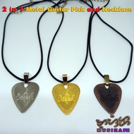 2in1 Necklace and Guitar Metal Pick 0.8mm Pick Thickness Guitar Pick