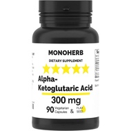 Alpha-Ketoglutaric Acid 300 mg per Capsule - 90 Vegetarian Capsules - AKG Supplement