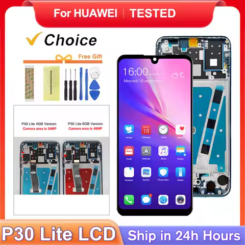 6.15''For HUAWEI P30 Lite Tested For Nova 4E MAR-LX1 AL00 LX2 LX3 LX1A LCD Display Touch Screen Digi