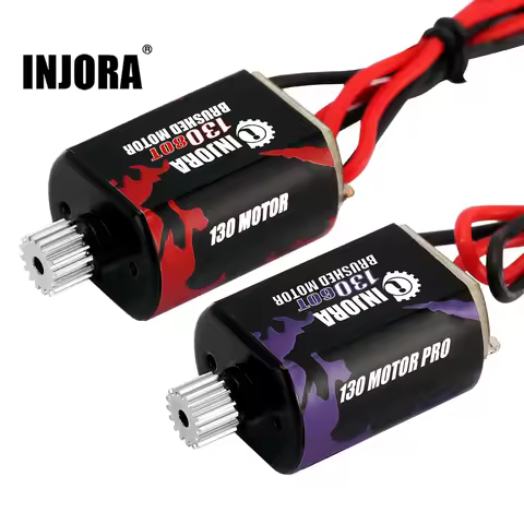 INJORA 130 Brushed Motor 60T 80T with Stainless Steel Pinion for 1/24 RC Crawler FMS FCX24 Upgrade (