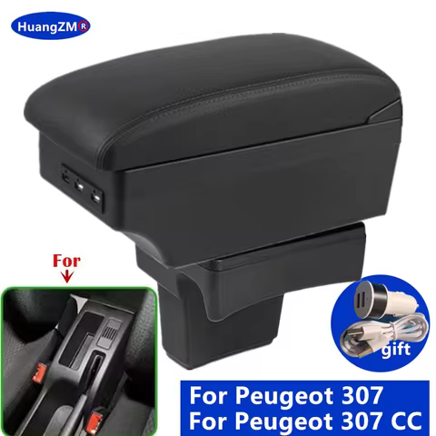 For Peugeot 307 armrest box For Peugeot 307 CC Convertible Car Armrest Storage box Interior Dedicate