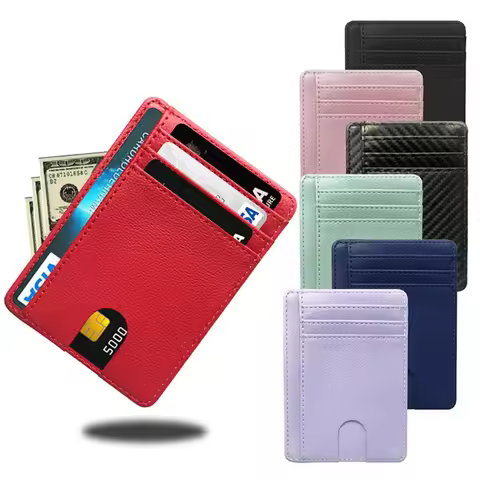 8 Slot Slim RFID Blocking Leather Wallet Credit ID Card Holder Purse Money Case Cover Anti Theft for