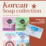 Korean Soap collection  Vaseline 100g, Shower mate 2type 100g, Himalayan Pink Salt 2type 90g/ Moistu