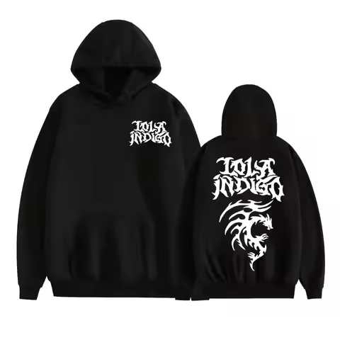 Graphic prints of pop singer Lola Indigo, fashion aesthetics, hip-hop casual sportswear, men's autum