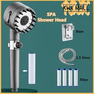 【KWX】- Shower Head Handheld With Massage Brush Filter Spray Three-Speed Faucet Bathroom Household Set SPA Accessories
