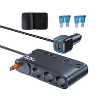228W การขยาย9พอร์ต USB PD TypeC ที่ชาร์จในรถ ที่ชาร์จเสียบที่จุดบุหรี่ อะแดปเตอร์ Quick charger