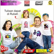 Among Us Theme T-Shirt Birthday Casual T-Shirt Family Children Girlfriend Custom T-Shirt Birthday Co