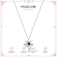 FANCIME "Soluna Nexus" Sapphire September Birthstone Sterling Silver Necklace